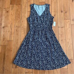 Old Navy Blue and White Patterned Dress - Size Small